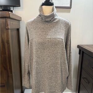 Aerie Soft Gray Cowl Neck Sweater